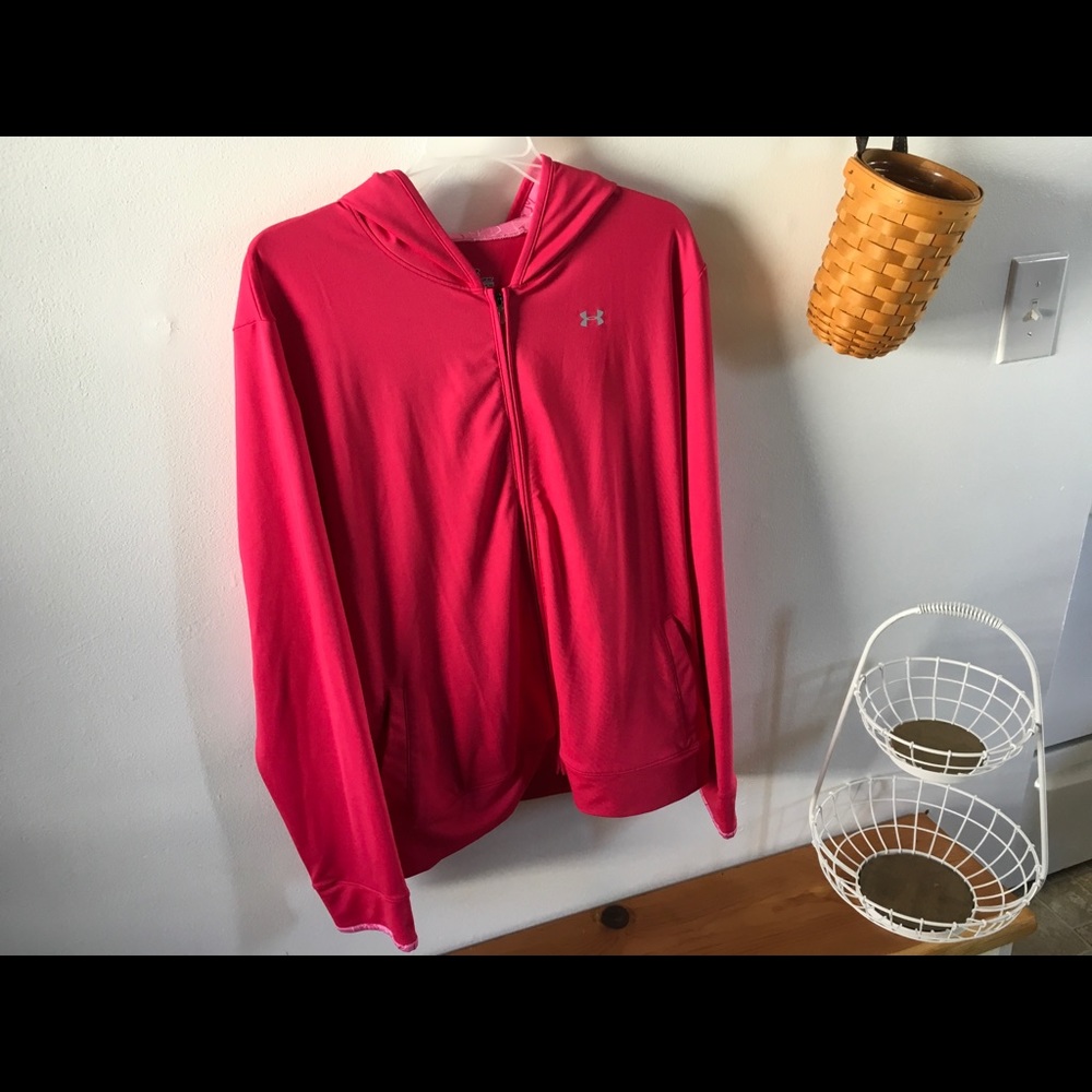 Pink Under Armour Womens Full Zip Hoodie